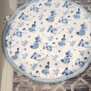 Blue and White Round Play Mat